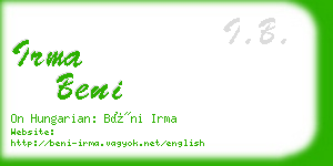 irma beni business card